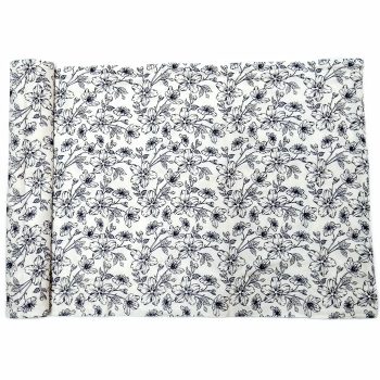 Barazzoni Tessile Fiori Blu Striscia