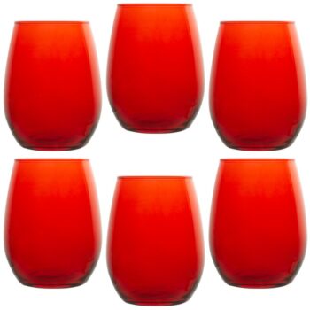 Amber rosso set 6 bicchieri PASABAHCE